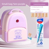 Küçük Okul Çantası - Taro Mor Kalemtraş - 12 HB Kalem ve 5 Silgi ile - 1