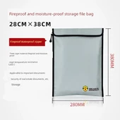 Su Geçirmez Yangın Geçirmez Belge Çantası - Yıldız Işığı Gümüş Dikey (280*380mm) - 1