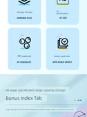 A3 Dosya Klasörü - [1 Paket] Mavi - 30 Sayfa Etiketli - 8