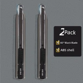 Metal Sanat Bıçağı - 60 Derece Siyah Bıçak 2 Paket ABS Kasa - 2036S - 1