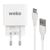 Weko WK-21435 M7 2.1 Amper Telefon Şarj Adaptörü + Type-C Kablo - 2