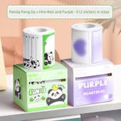 Sevimli Yapışkan Notlar - Panda Şişman + Allık Mor (512 Etiketli 2 Kutu) - 1
