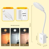 LED Yatak Lambası - Kabuk Tripod - Sarı + Beyaz İki Renk Dimmer - 1