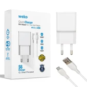 Weko WK-21434 2.1 Amper Telefon Şarj Adaptörü + Micro USB Kablo - 1