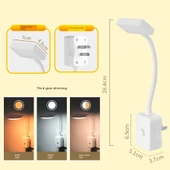LED Yatak Lambası - Kare Tripod - Sarı + Beyaz İki Renk Dimmer - 1