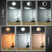 LED Yatak Lambası - Kabuk Tripod - Beyaz Üç Aşamalı Parlaklık Ayarı - 3