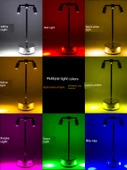 Şarjlı LED Bar Masa Lambası - Dimmer Anahtarı - Koyu Kahverengi - 3