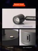 Şarjlı LED Bar Masa Lambası - Dimmer Anahtarı - Gümüş B Dört Sıcak Beyaz Şarj Hazinesi - 4