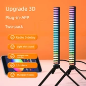 Ses Kontrollü RGB Ses Alma Lambası - Gelişmiş 3D Siyah Tak-Çalıştır 2 Paket - 1