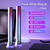 Ses Kontrollü RGB Ses Alma Lambası - Beyaz Tak-Çalıştır 2 Paket - 1