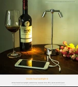 Şarjlı LED Bar Masa Lambası - Dimmer Anahtarı - Koyu Kahverengi - 7