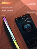 RGB Ses Kontrol Ritim Işık Çubuğu - Tak-Çalıştır Siyah - 1 Paket - 3