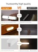 Akıllı Kablosuz Şarjlı LED Koridor Lambası - Beyaz Işık / İnsan Sensör Anahtar 2 Mod - Tek Paket - 5