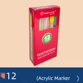 Marker Kalem 12 Renk Kırmızı Karton Güvenlik Valfi - 1