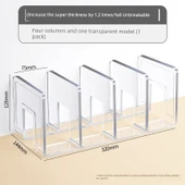 Akrilik Kitap Rafı - Kalınlaştırılmış 1.2 Kat - Dört Sütun - Şeffaf -1 - 1