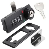 PowerMaster PM-26731 4 Haneli Şifreli Ve Anahtarlı Mekanik Siyah Çekmece Dolap Kilidi (Sol) - 1