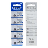 Supex CR1220 3 Volt 5'li Blister Lityum Pil - 1