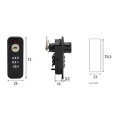 PowerMaster PM-26726 3 Haneli Şifreli Ve Anahtarlı Mekanik Siyah Çekmece Dolap Kilidi (Sağ) - 5