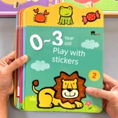Çocuklar için Erken Eğitim Karikatür Çıkartma Kitabı - 3-6 Yaş Oyun Çıkartmaları 8 Kitap - 3