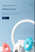 Mini Sanat Bıçağı - Açık Mavi - 6cm Sap - 1cm Bıçak - 1 Adet - 6