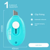 Mini Sanat Bıçağı - Açık Mavi - 6cm Sap - 1cm Bıçak - 1 Adet - 1