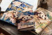 Panda Retro Günlük Defteri - A5 - Mavi Panda - Kare Sayfa - 7