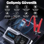 Utrai JS-9 12-24V Akü Şarj Powerbank Lastik Hava Kompresörü Şişirici Taşınabilir Dijital Kablosuz EL Feneri - 2