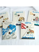 Nepal El Yapımı Retro DIY Defter - Pony + Yağlı Boya Kalemi Seti - 5