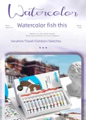 Mini Taşınabilir Sulu Boya Akrilik Boya Kutusu Seti - 15 Renk Mini Taşınabilir Akrilik Pigment Kutusu/Klip - 7