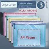 A3 Ekstra Büyük Dosya Çantası - Kalınlaştırılmış - 3 Paket - Renk Rastgele - 1