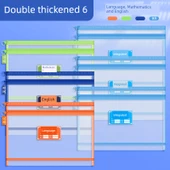 İlk Sınıf Ders Kitabı Dosya Çantası - Çift Katman - 6 Paket (Dil + Sayı + İngilizce + 3 Paket) - 1