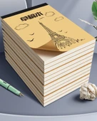 Kalın Boş Taslak Kağıt Defteri - [32K] Sığır Derisi Kapağı - 20 Kalemli Paket - 8