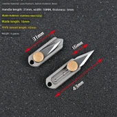 Titanyum Alaşım Mini Katlanabilir Mektup Açacağı - Pirinç Uçlu + Kirin - 12