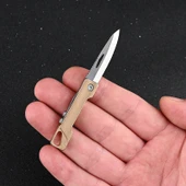 Titanyum Alaşım Mini Katlanabilir Mektup Açacağı - Pirinç Ucu - 1