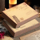 Retro Hava Postası Kraft Kağıt Zarf Seti - Hava Postası Zarfı - Random 6 Paket - 1