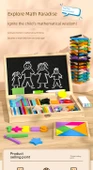 Dijital Öğrenme Kutusu - 100 Kare Sayma Çubuğu - Kayın Puzzle - Dijital Şekil Blokları - Çift Taraflı Çizim Tahtası - 1 Haziran Çocuk Günü Hediye - 8