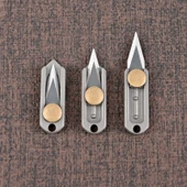 Titanyum Alaşım Mini Katlanabilir Mektup Açacağı - Pirinç Uçlu Baş + Katı Kaldıraç - 4