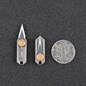 Titanyum Alaşım Mini Katlanabilir Mektup Açacağı - Pirinç Uçlu + Fare Hazine - 5