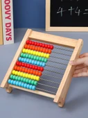 Erken Eğitim Abaküsü - 4 set 10 dişli aritmetik raf + 100 kare çubuk (kutulu) + saat modeli + formül tablosu - 6