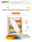 Erken Eğitim Abaküsü - 2 set 10 dişli aritmetik raf + saat modeli - 7