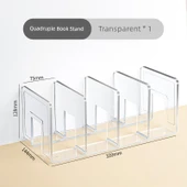 Şeffaf Akrilik Kitap Tutucu - İnce Dört Sütun Şeffaf Model 1 - 1