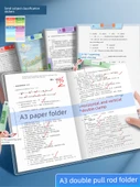 A3 İkili Klipsli Test Kağıdı Dosyası - Morandi Renk - 4 Paket - 2