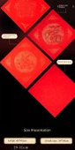 Shuanglong Oyun Boncukları 45*45cm Kırmızı Xuan Kağıt Doufang - 20 Yaprak - 8