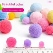 DIY Yüksek Elastik Kabarık Kürk Topları - Macaron Renk - 400 Parça - Depolama Kutusu ① - 3