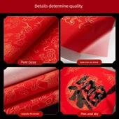 Shuanglong Oyun Boncukları 45*45cm Kırmızı Xuan Kağıt Doufang - 20 Yaprak - 4