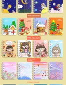 A7 Mini Taşınabilir Not Defteri - 4 Adet Bahar Şeftali Tablosu - 10