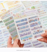 İngiliz Alfabesi Sevimli Günlük Çıkartmaları - Kağıt + PET/Abu İngilizce - 2 Paket thumbnail 11