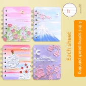 A7 Mini Taşınabilir Not Defteri - 4 Adet Bahar Şeftali Tablosu - 1