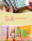 A7 Mini Taşınabilir Not Defteri - 4 Adet Bahar Şeftali Tablosu - 7