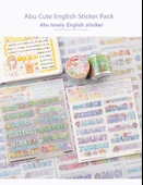 İngiliz Alfabesi Sevimli Günlük Çıkartmaları - Kağıt + PET/Abu İngilizce - 2 Paket thumbnail 6